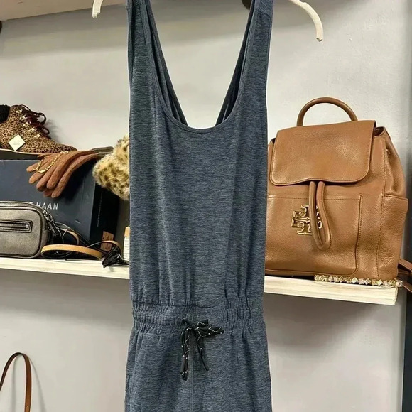 We Wander Women’s Weflex Sybelle Blue Stretch Jumpsuit racerback size medium - Picture 2 of 7